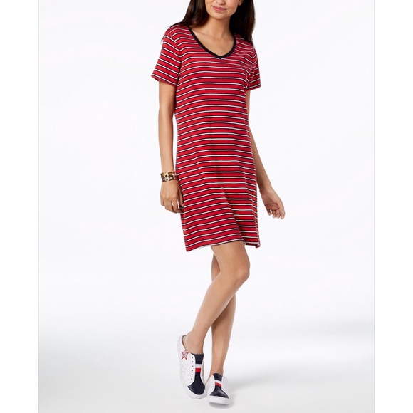 red white and blue tommy hilfiger dress
